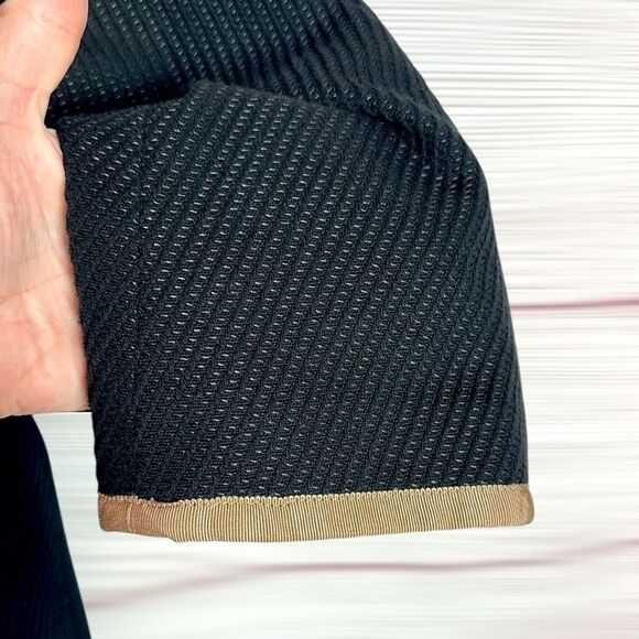 Talbots Black Trench Coat Coatigan Jacket Textured Cotton Blend Lined size 18W - Picture 10 of 14